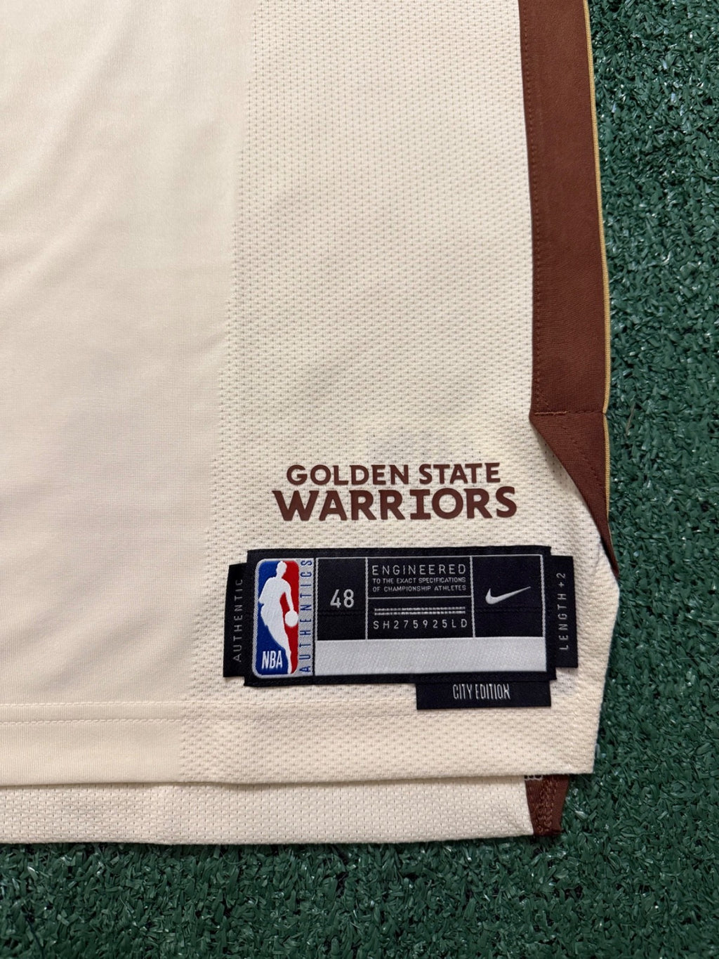 Steph Curry Golden State Warriors Jersey #30 Nike ADV Authentic Tan Size 48 (L) NBA