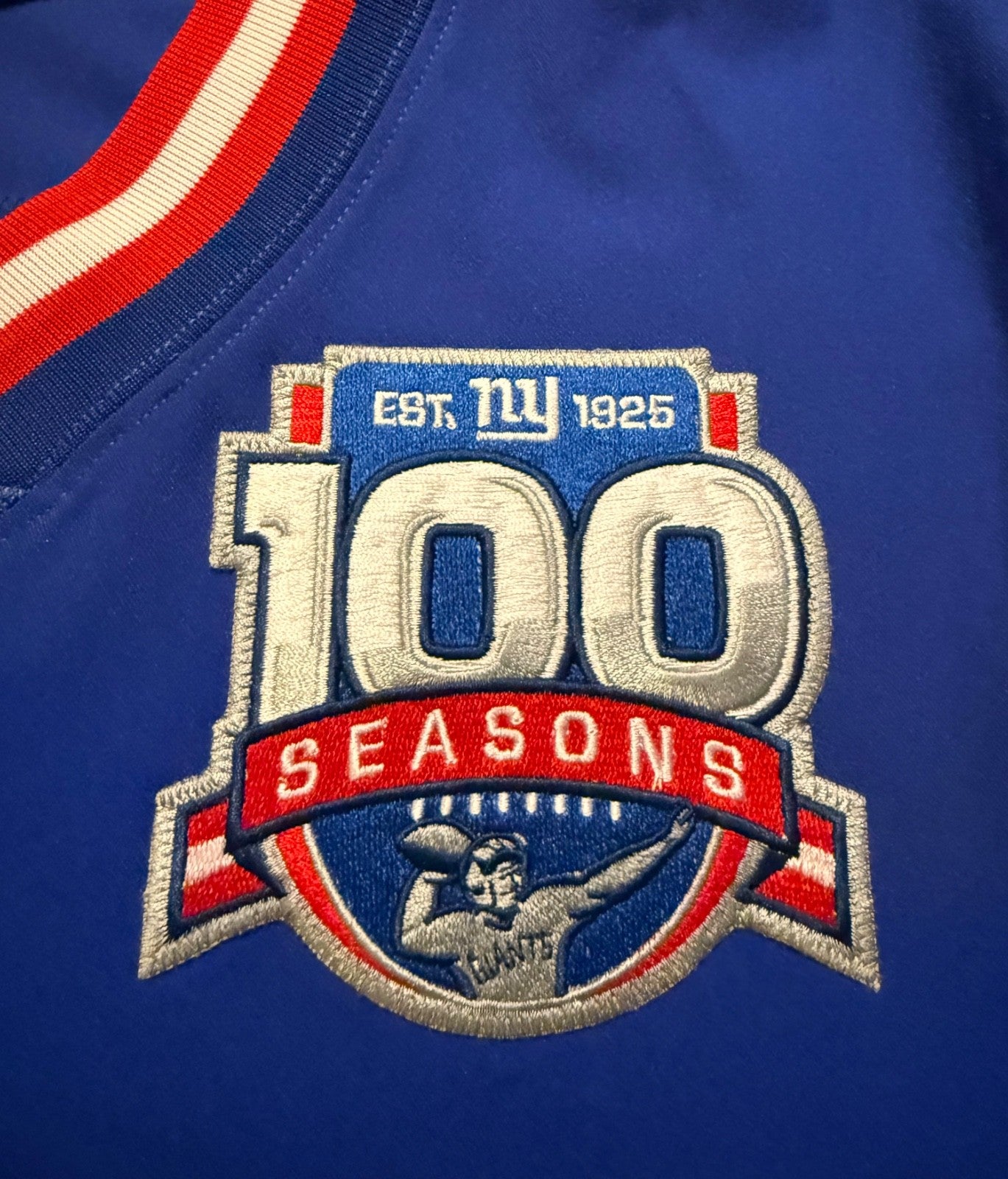 Malik Nabers New York Giants Jersey #1 Nike Vapor Elite Blue Size 40 (Medium) NFL