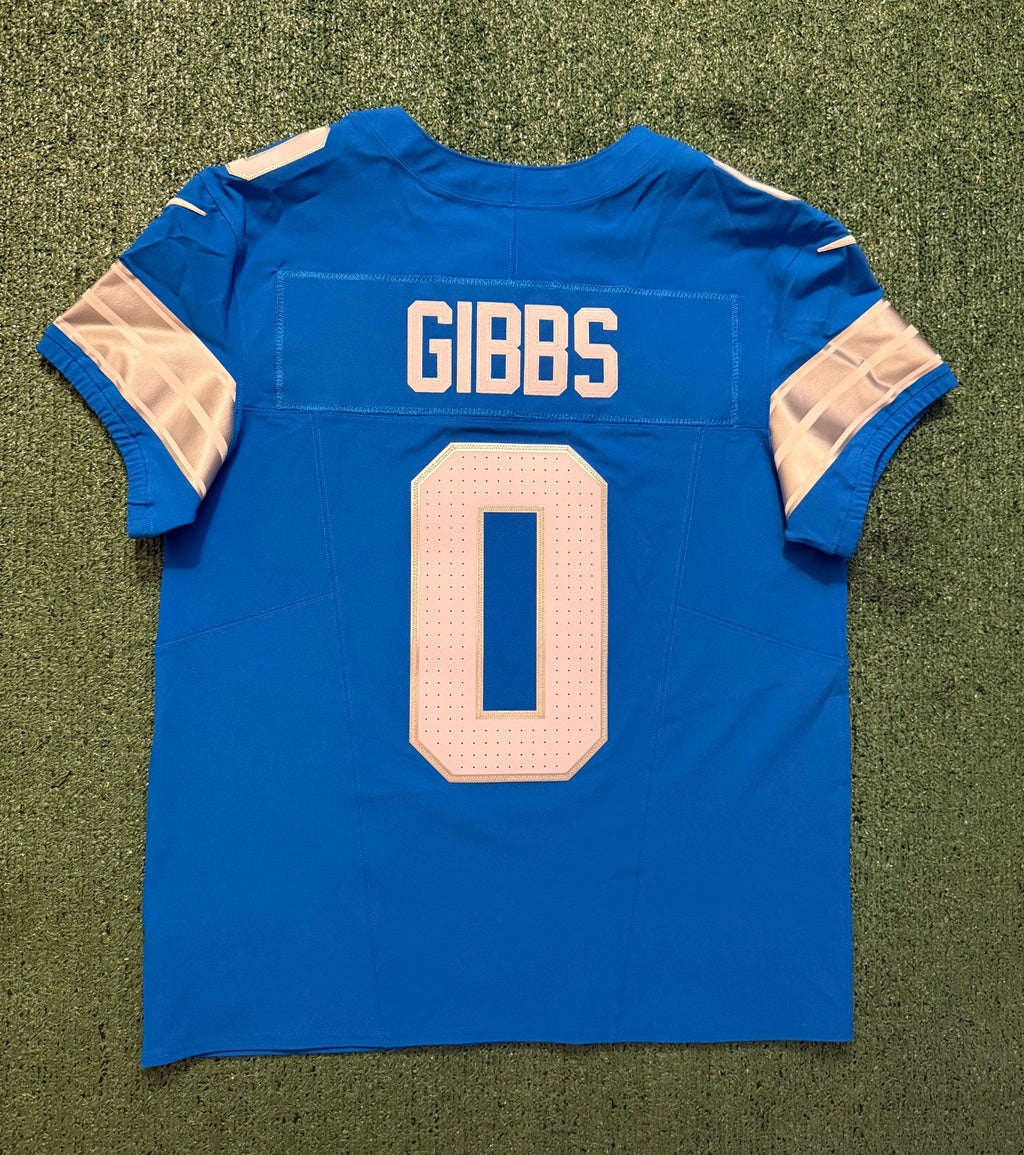 Jahmyr Gibbs Detroit Lions Jersey #0 Nike Vapor FUSE Elite Blue Size 44 (Large) NFL