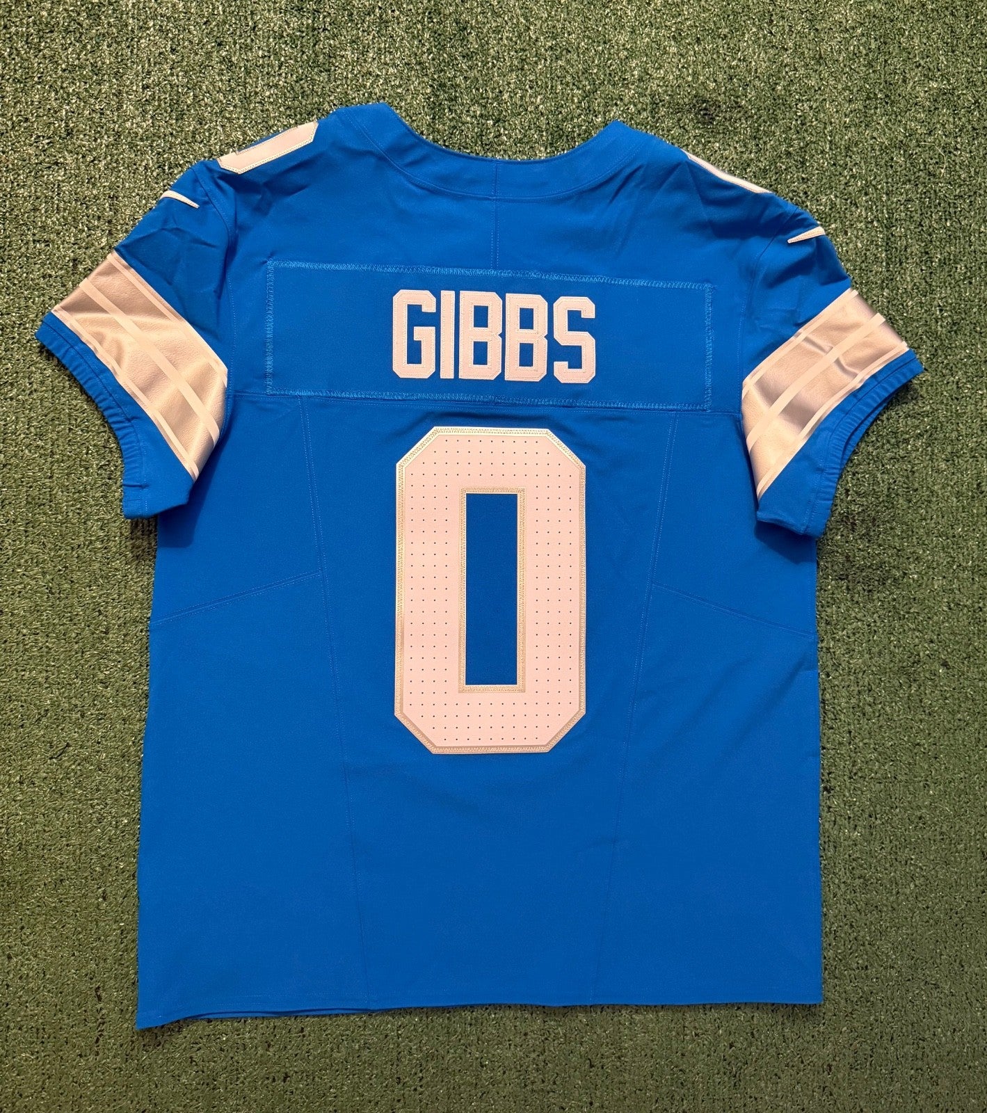 Jahmyr Gibbs Detroit Lions Jersey #0 Nike Vapor FUSE Elite Blue Size 44 (Large) NFL