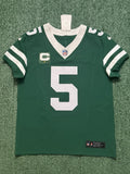Garrett Wilson New York Jets Jersey #5 Nike Vapor Fuse Elite Green Size 40 (M) NFL
