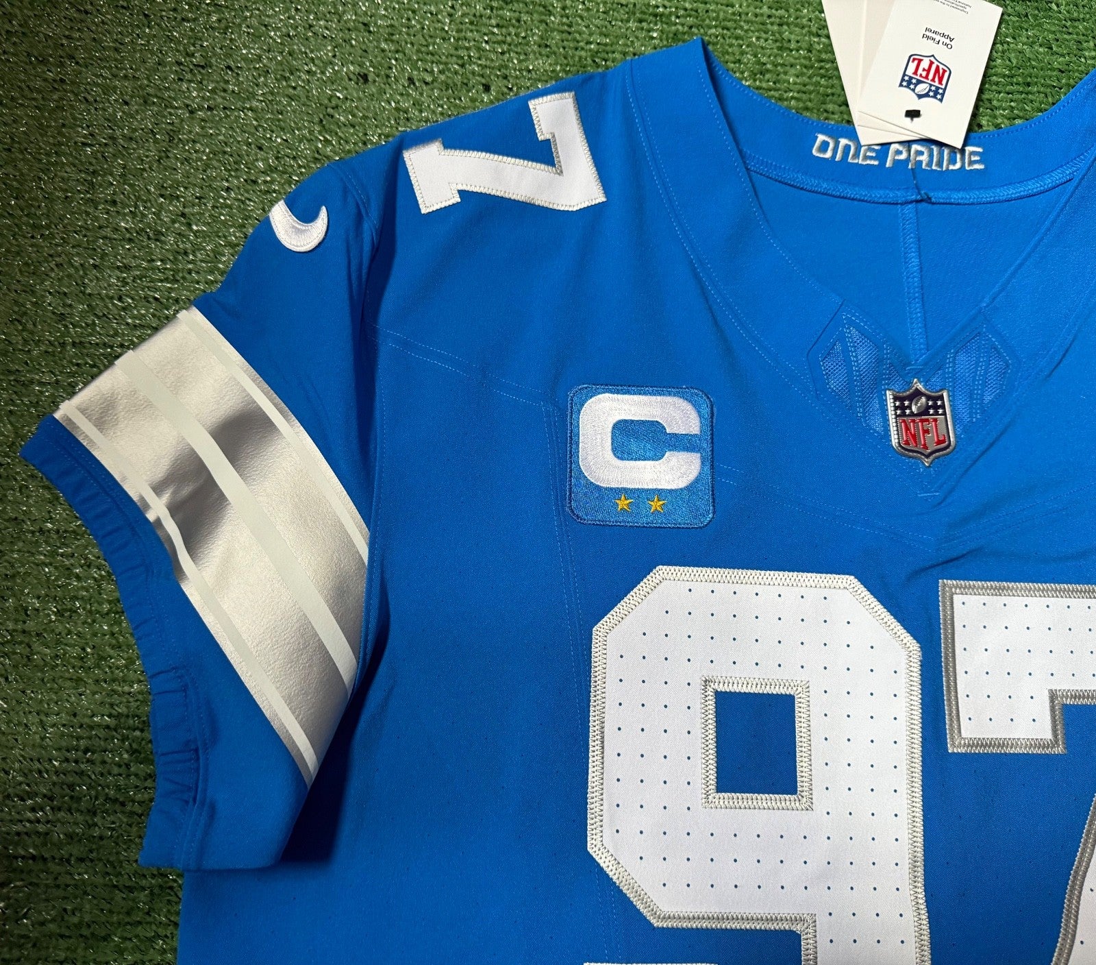 Aidan Hutchinson Detroit Lions Jersey #97 Nike Vapor FUSE Elite Blue size 48 (XL) NFL