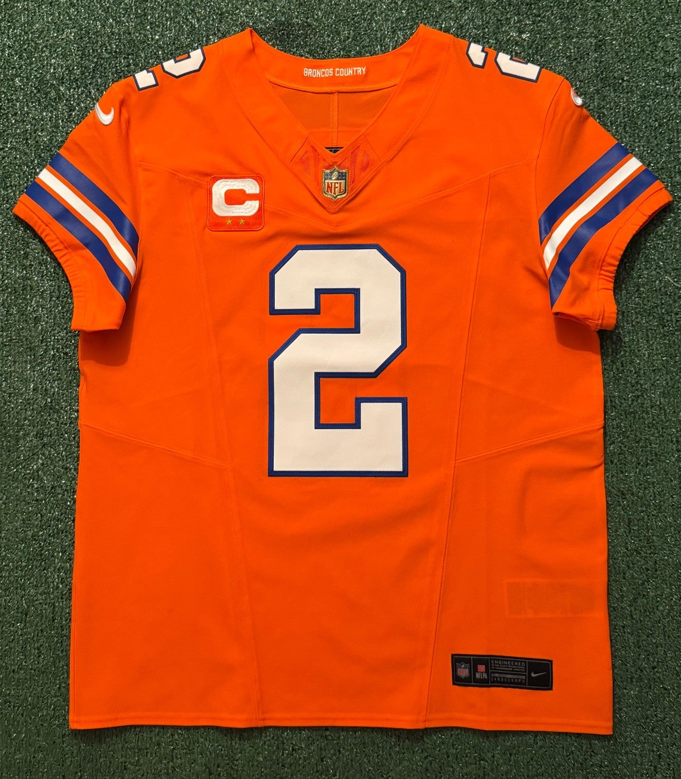 Pat Surtain II Denver Broncos Jersey #2 Nike Vapor Fuse Elite Orange Size 44 (L) NFL