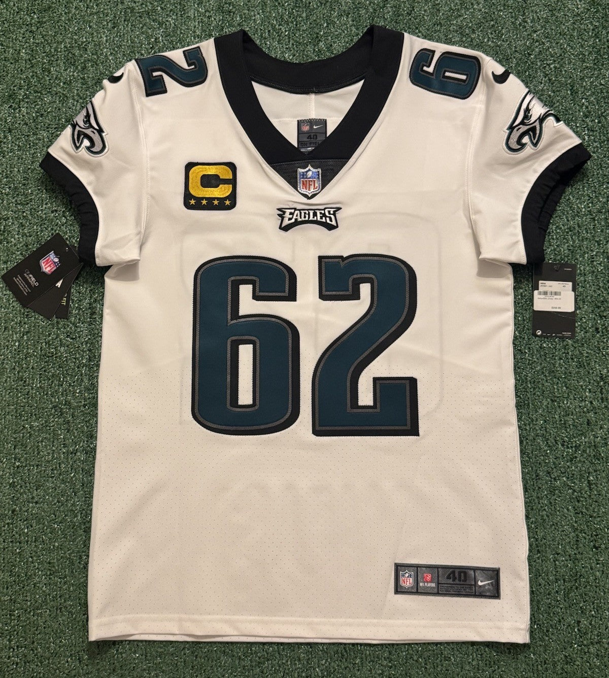 Jason Kelce Philadelphia Eagles Jersey #62 Nike Vapor Elite White Size 40 (Medium) NFL