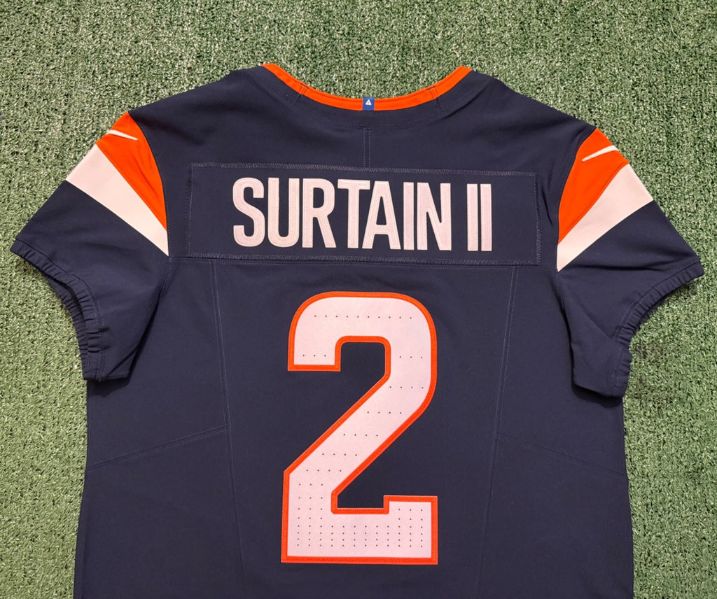 Pat Surtain II Denver Broncos Jersey #2 Nike Vapor Fuse Elite Navy Size 44 (L) NFL