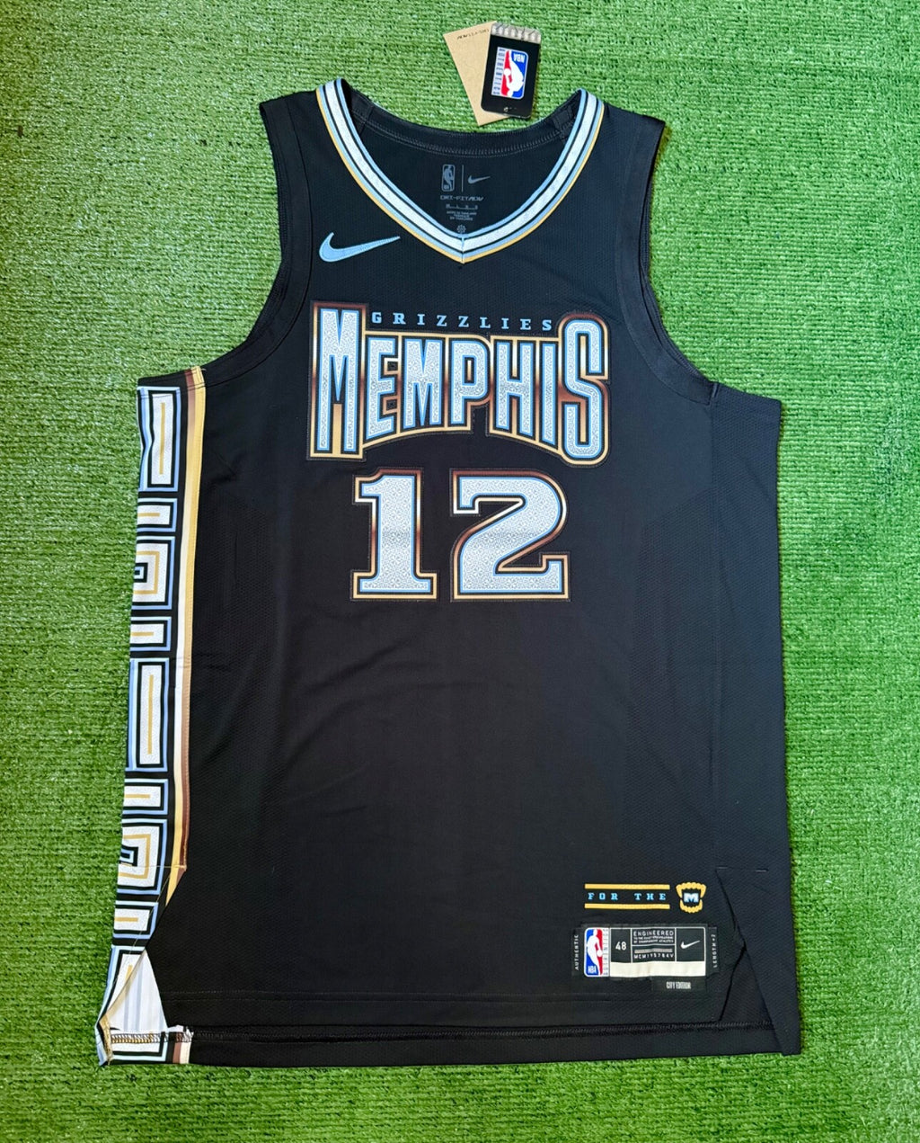 Ja Morant Memphis Grizzlies Autographed Jersey #12 Nike ADV Authentic Blue Size 48 (L) NBA