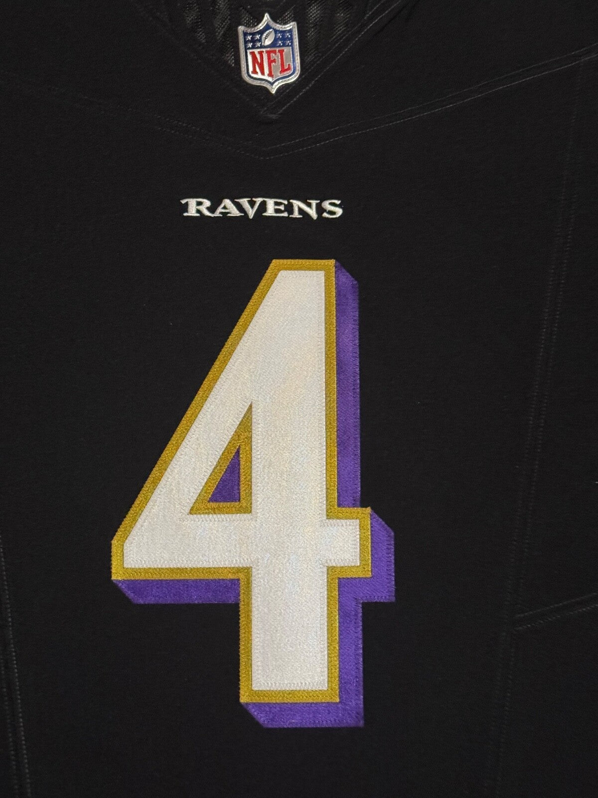 Zay Flowers Baltimore Ravens Jersey #4 Nike Vapor FUSE Elite Black Size 40 (M) NFL