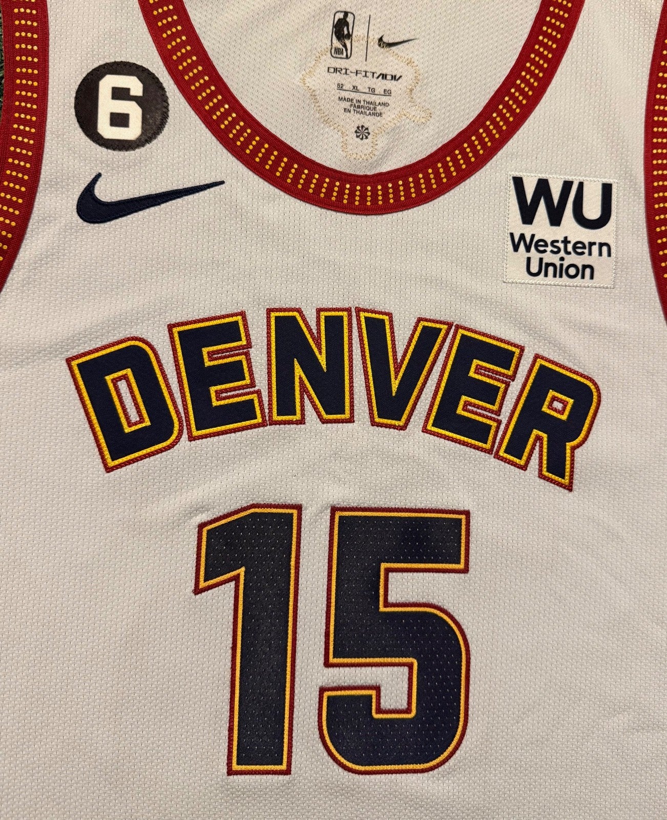 Nikola Jokic Denver Nuggets Jersey #15 Nike ADV Authentic White Size 52 (XL) NBA