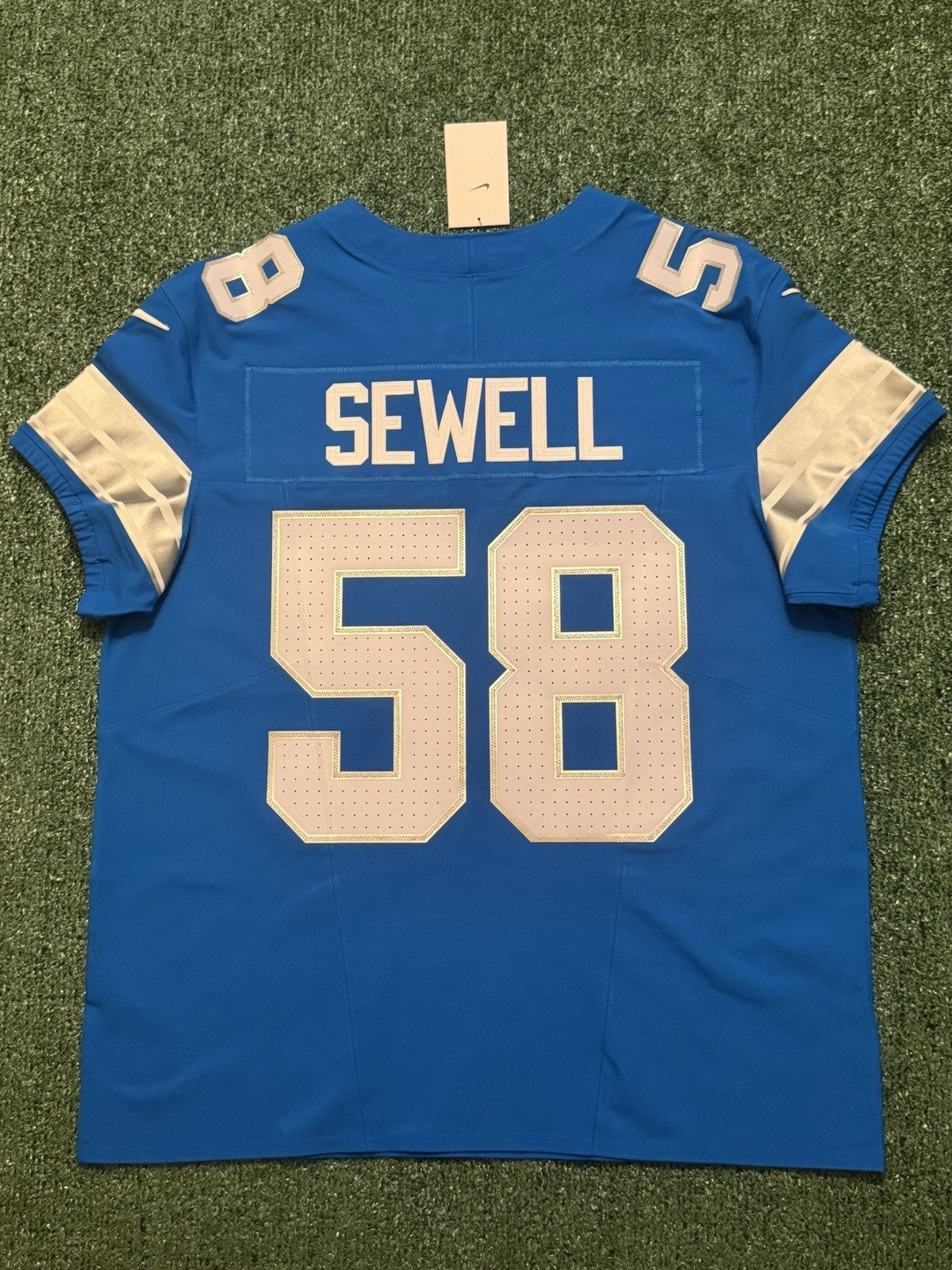 Penei Sewell Detroit Lions Jersey #58 Nike Vapor FUSE Elite Blue 48 (XL) NFL
