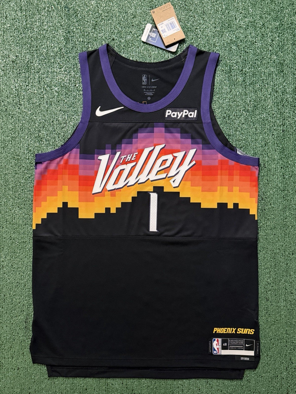 Devin Booker Phoenix Suns Jersey #1 Nike ADV Authentic Black Size 48 (L) NBA