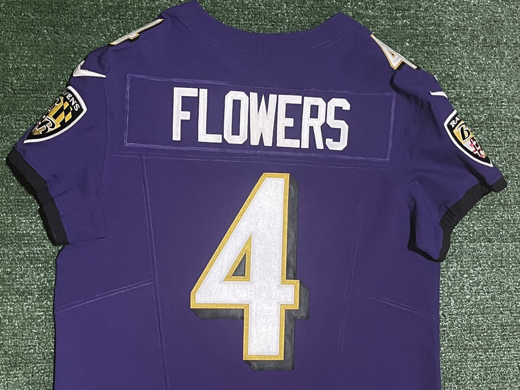 Zay Flowers Baltimore Ravens Jersey #4 Nike Vapor FUSE Elite Purple Size 44 (L) NFL