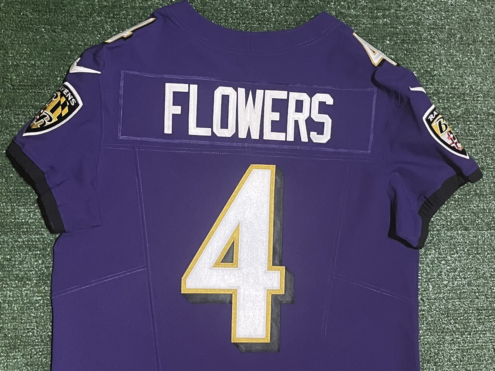 Zay Flowers Baltimore Ravens Jersey #4 Nike Vapor FUSE Elite Purple Size 44 (L) NFL
