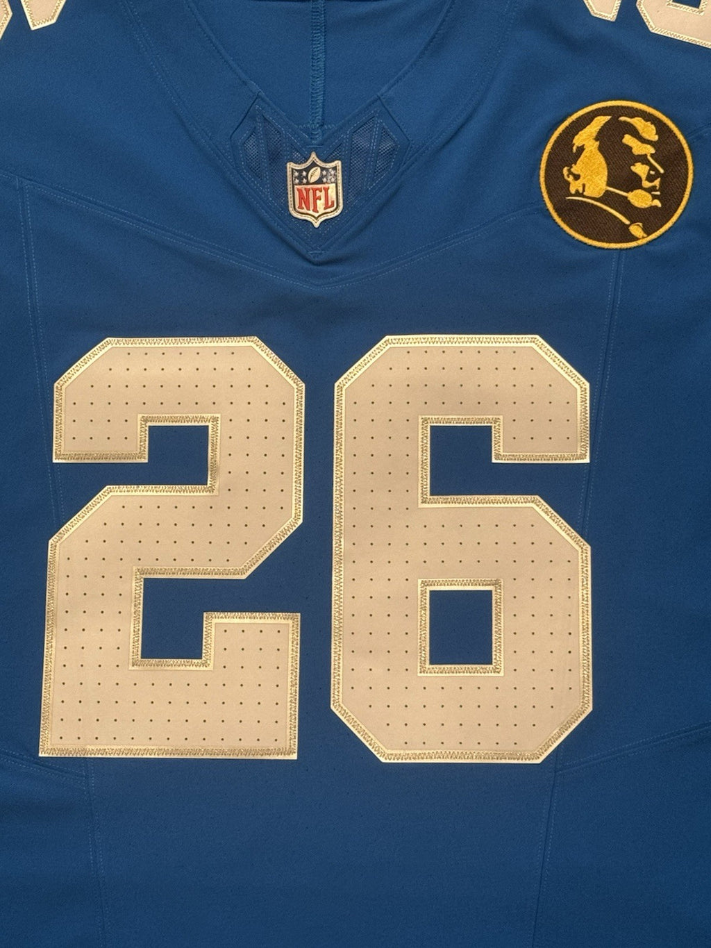 Jahmyr Gibbs Detroit Lions Jersey #26 Nike Vapor FUSE Elite Blue Size 48 (XL) NFL