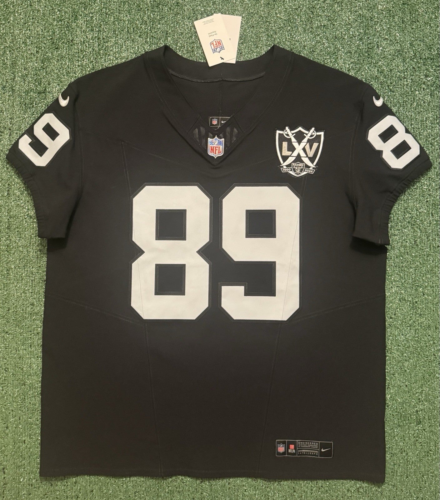 Brock Bowers Las Vegas Raiders Jersey #89 Nike Vapor Fuse Elite Black Size 48 (XL) NFL