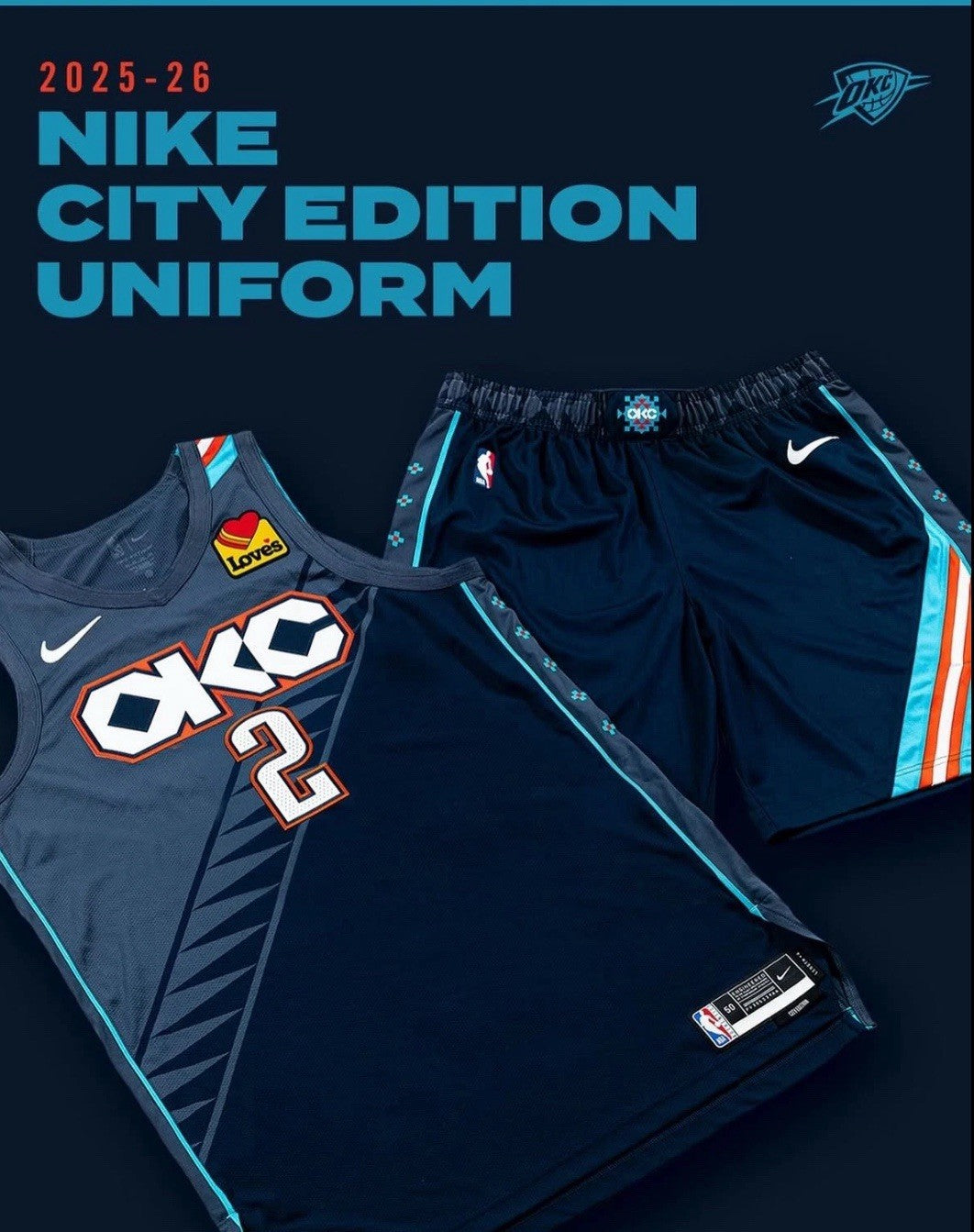 Shai Gilgeous-Alexander Oklahoma City Thunder Jersey #2 Nike ADV Authentic Blue Size 52 (XL) NBA