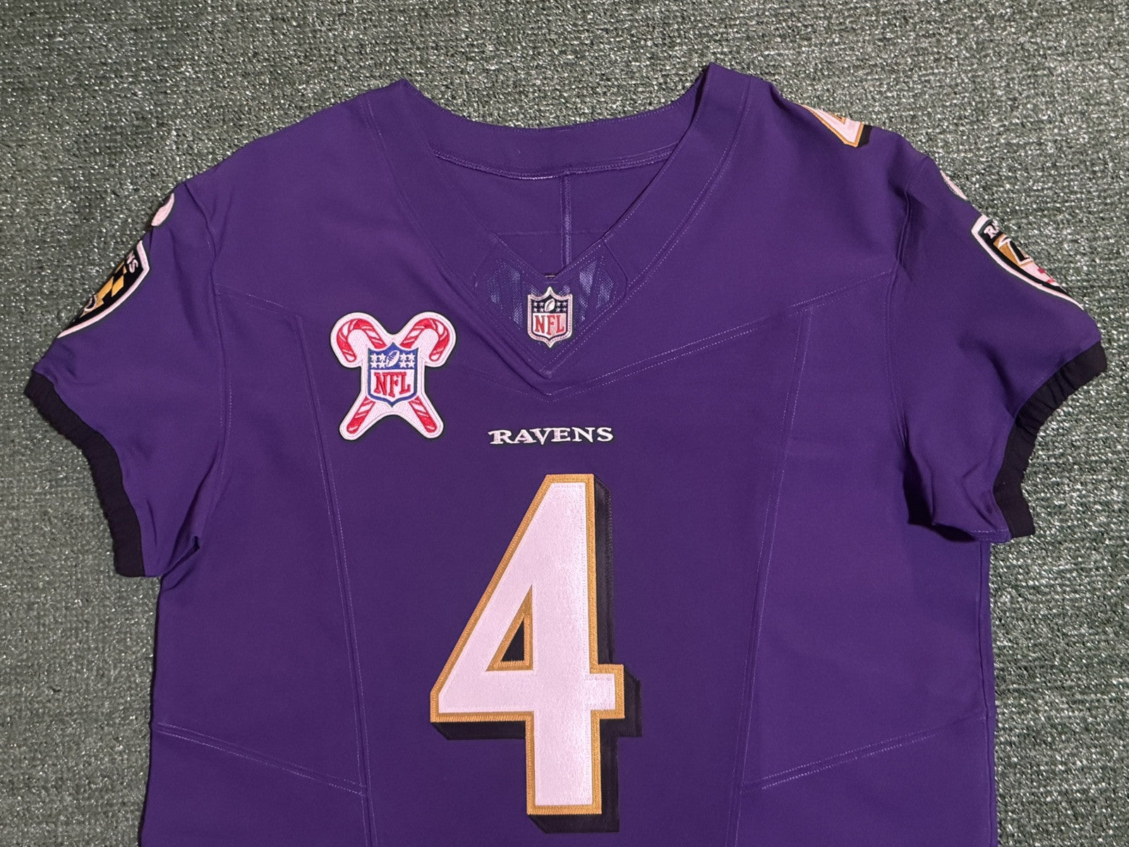 Zay Flowers Baltimore Ravens Jersey #4 Nike Vapor FUSE Elite Purple Size 44 (L) NFL