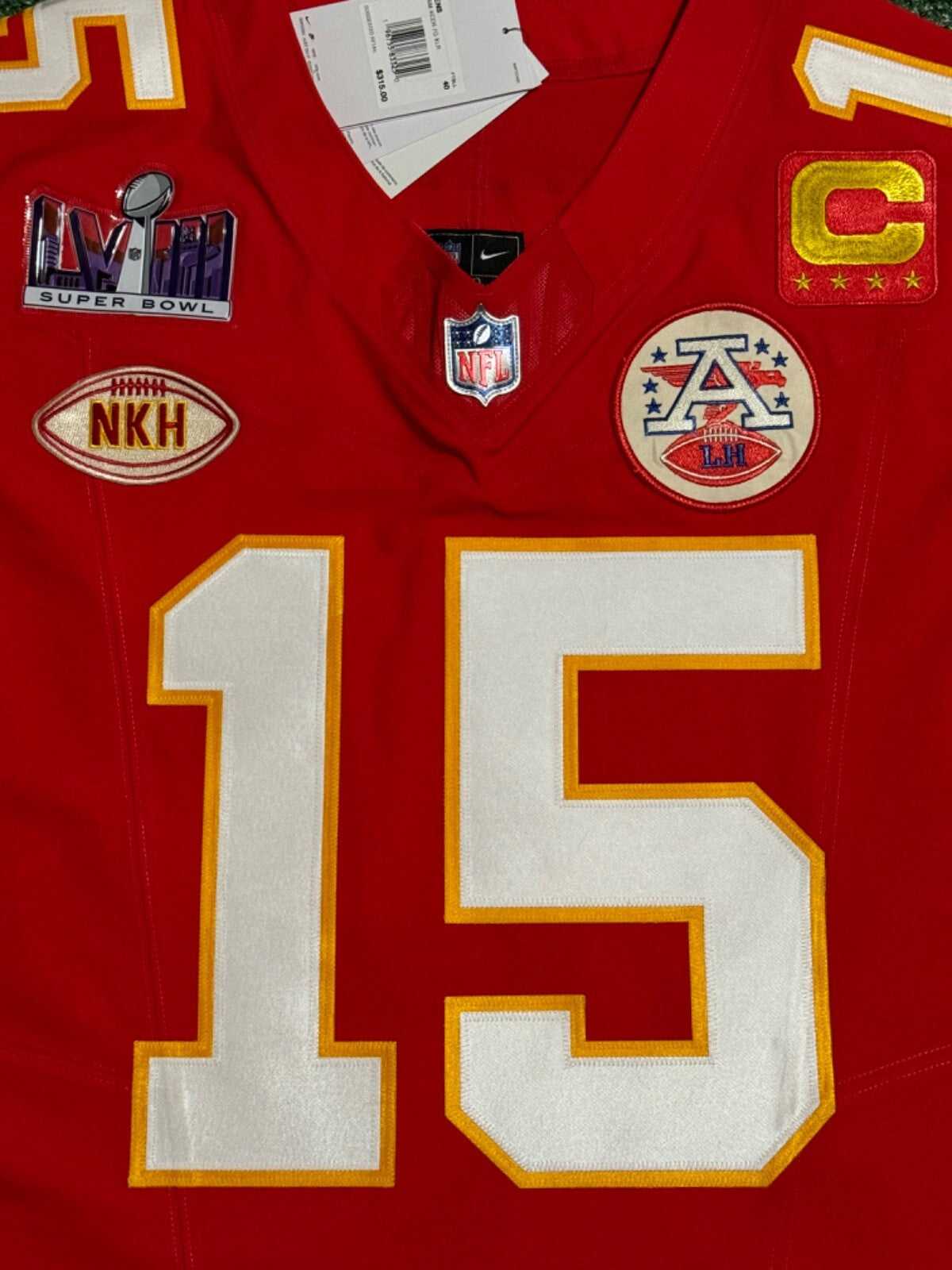 Patrick Mahomes Kansas City Chiefs Jersey #15 Nike Vapor FUSE Elite Red Size 40 (M) NFL