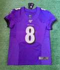 Lamar Jackson Baltimore Ravens Jersey #8 Nike Vapor Elite Purple Size 40 (M) NFL
