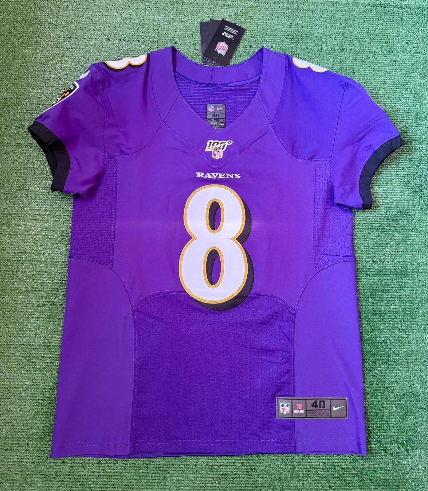 Lamar Jackson Baltimore Ravens Jersey #8 Nike Vapor Elite Purple Size 40 (M) NFL