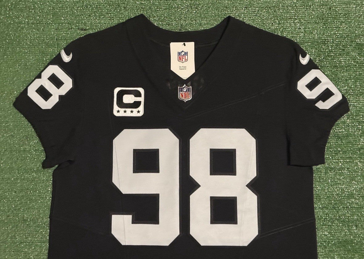 Maxx Crosby Las Vegas Raiders Jersey #98 Nike Vapor Fuse Elite Black Size 44 (L) NFL