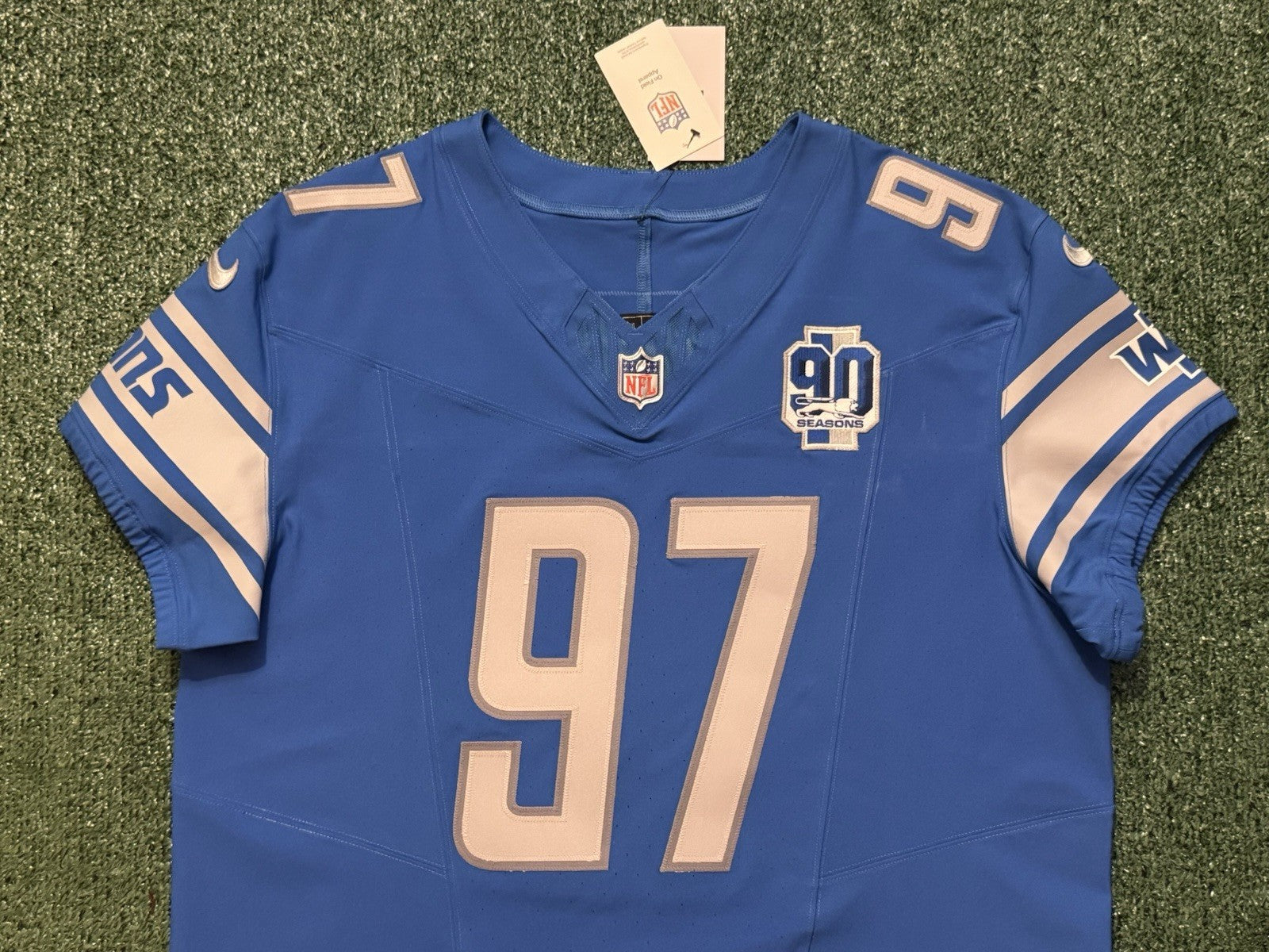 Aidan Hutchinson Detroit Lions Jersey #97 Nike Vapor FUSE Elite Blue size 48 (XL) NFL