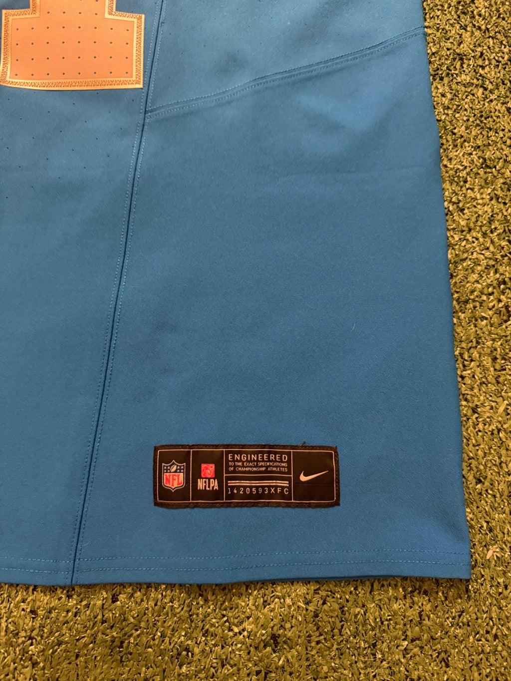 Amon Ra St Brown Detroit Lions Jersey #14 Nike Vapor FUSE Elite Blue Size 48 (XL) NFL