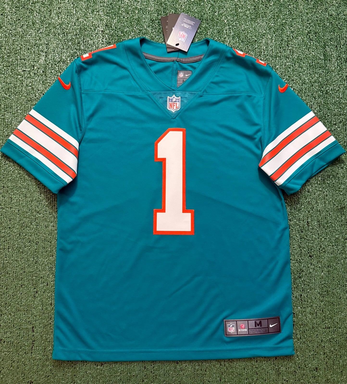 Tua Tagovailoa Miami Dolphins Jersey #1 Nike Vapor Limited Blue Size M NFL