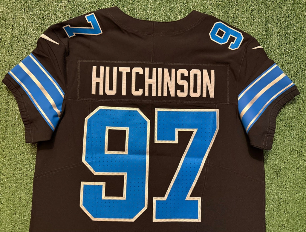 Aidan Hutchinson Detroit Lions Jersey #97 Nike Vapor FUSE Elite black size 44 (Large) NFL