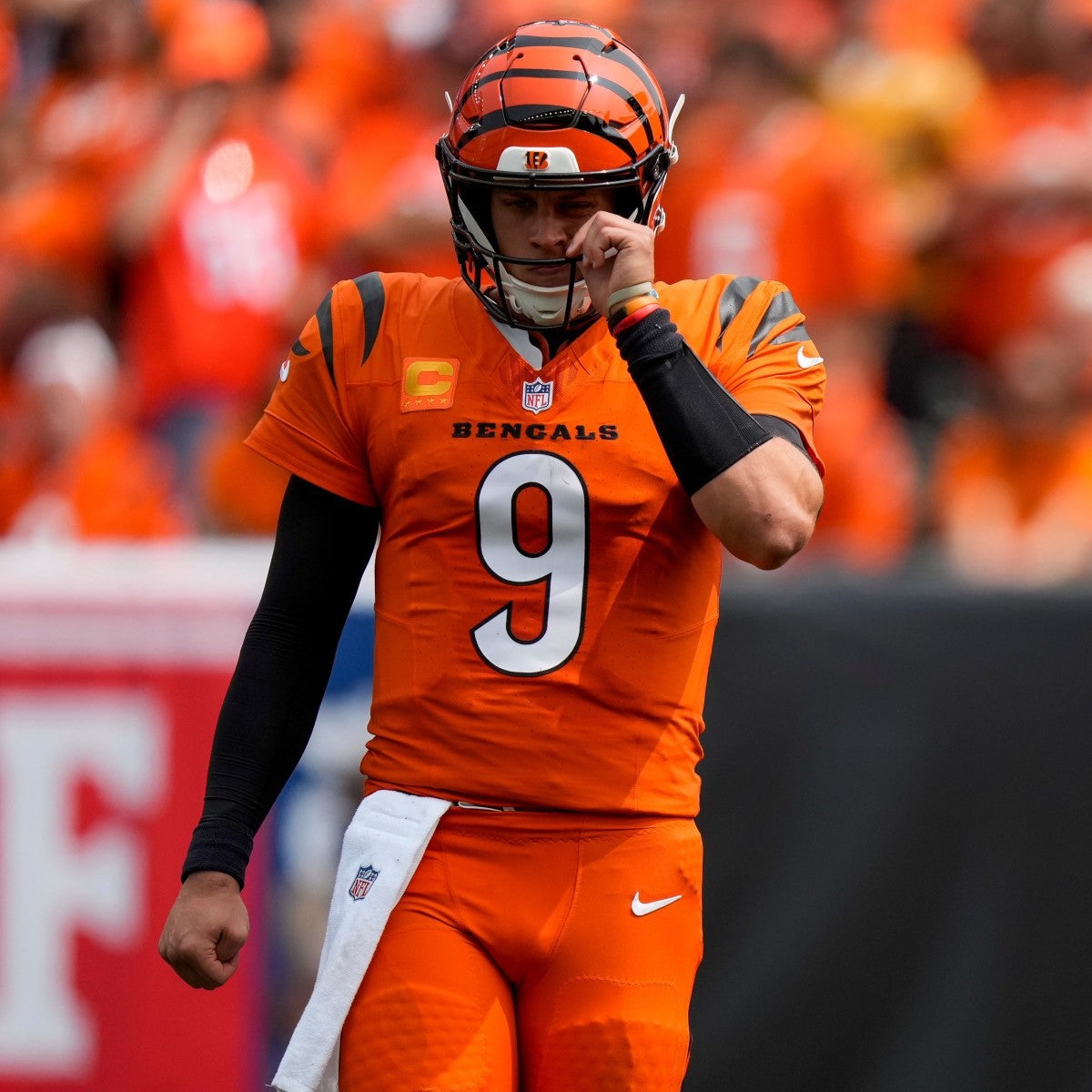 Joe Burrow Cincinnati Bengals Jersey #9 Nike Vapor FUSE Elite Orange Size 48 (XL) NFL