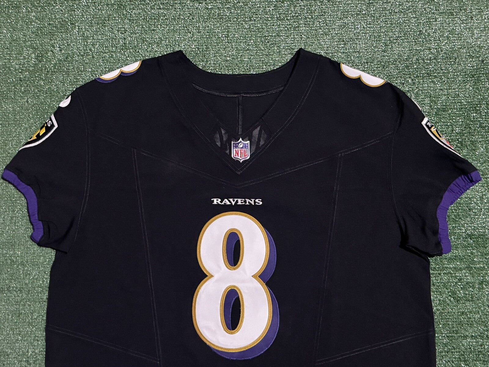 Lamar Jackson Baltimore Ravens Jersey #8 Nike Vapor FUSE Elite Black Size 48 (XL) NFL
