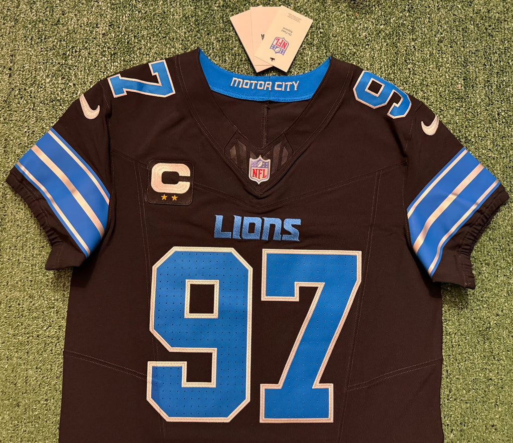 Aidan Hutchinson Detroit Lions Jersey #97 Nike Vapor FUSE Elite black size 40 (Medium) NFL