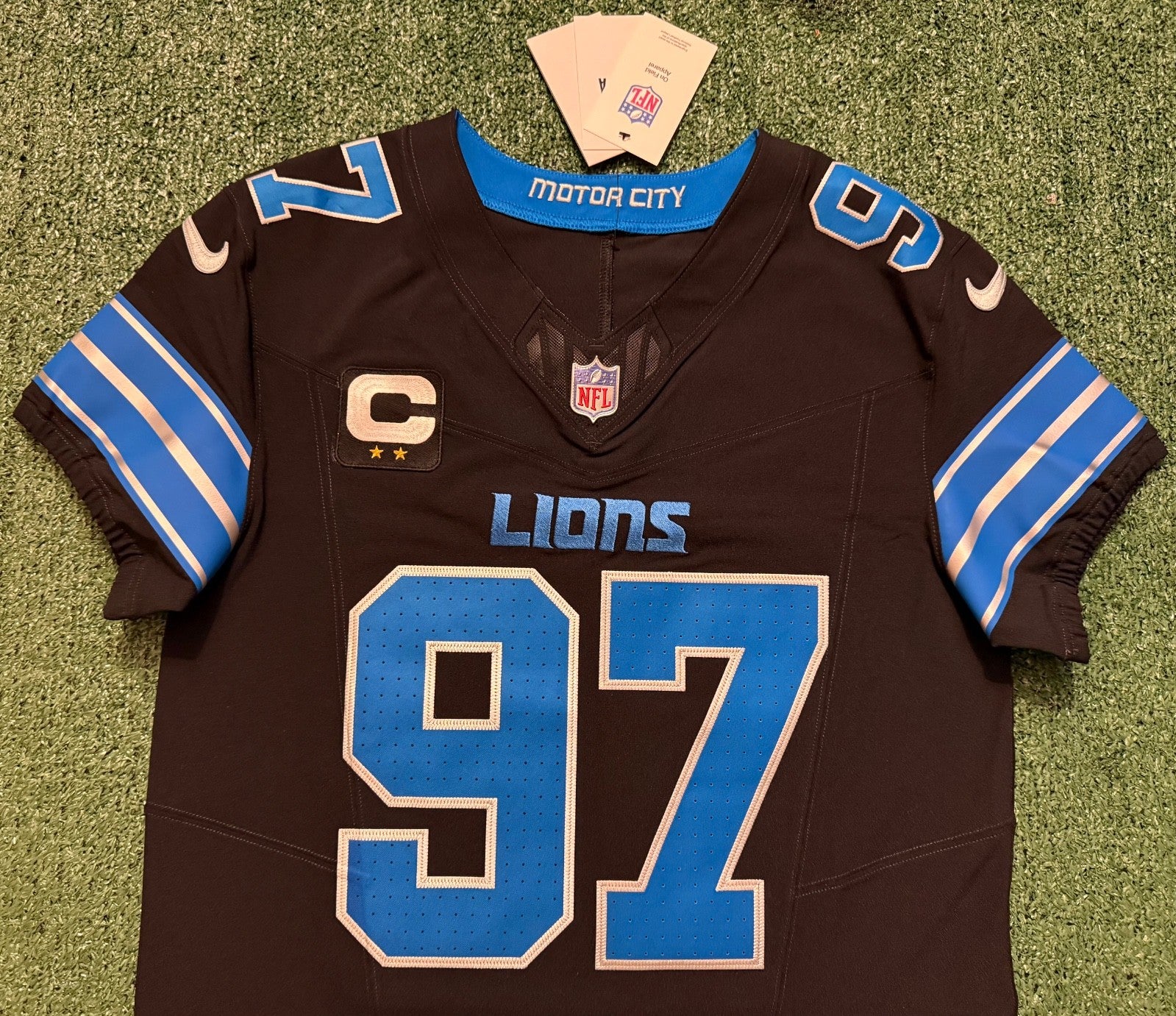 Aidan Hutchinson Detroit Lions Jersey #97 Nike Vapor FUSE Elite black size 40 (Medium) NFL