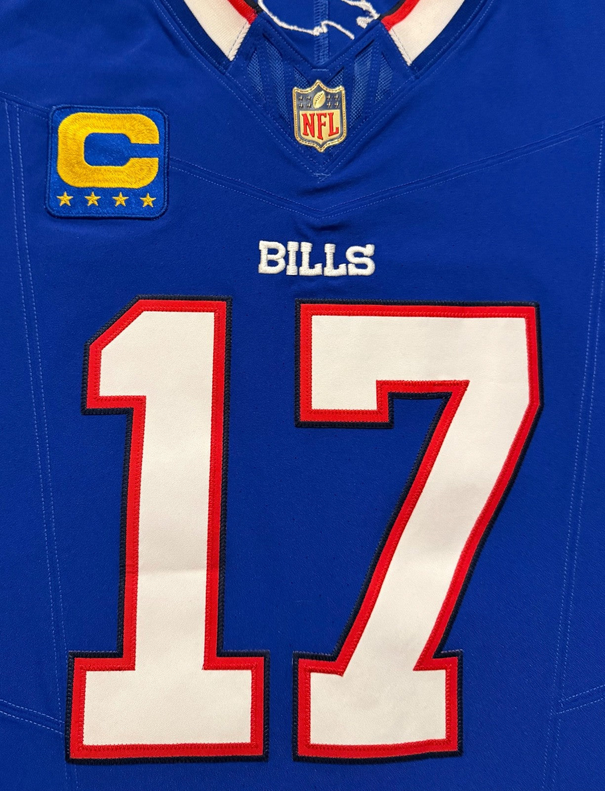 Josh Allen Buffalo Bills Jersey #17 Nike Vapor Fuse Elite Blue Size 44 (L) NFL