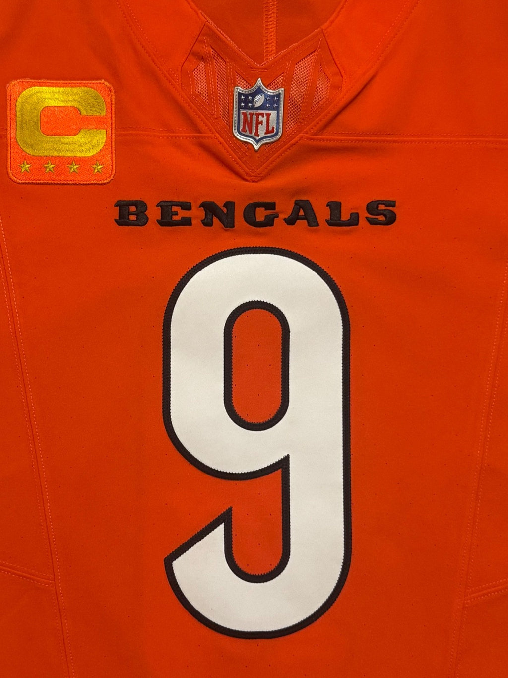 Joe Burrow Cincinnati Bengals Jersey #9 Nike Vapor FUSE Elite Orange Size 40 (M) NFL