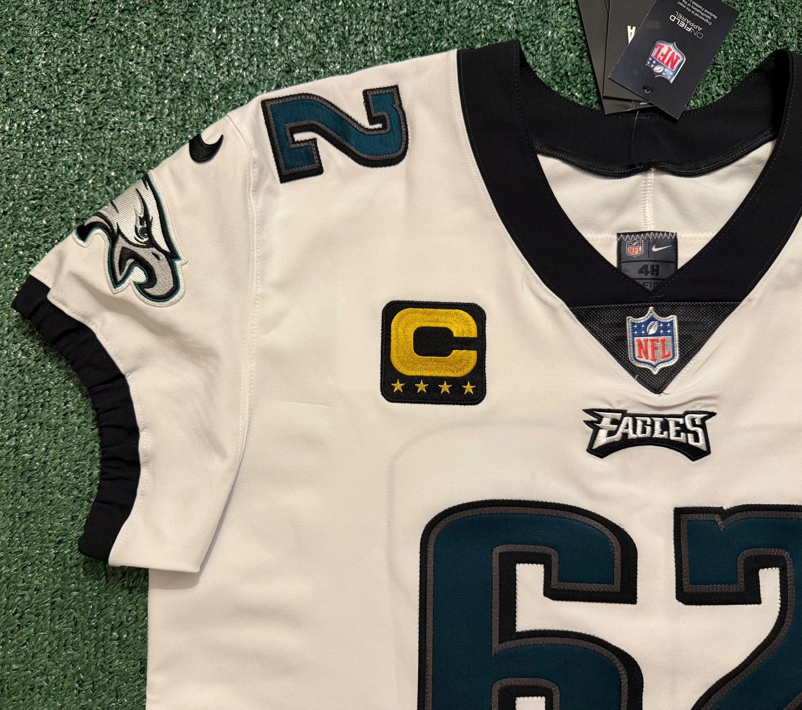 Jason Kelce Philadelphia Eagles Jersey #62 Nike Vapor Elite White Size 48 (XL) NFL