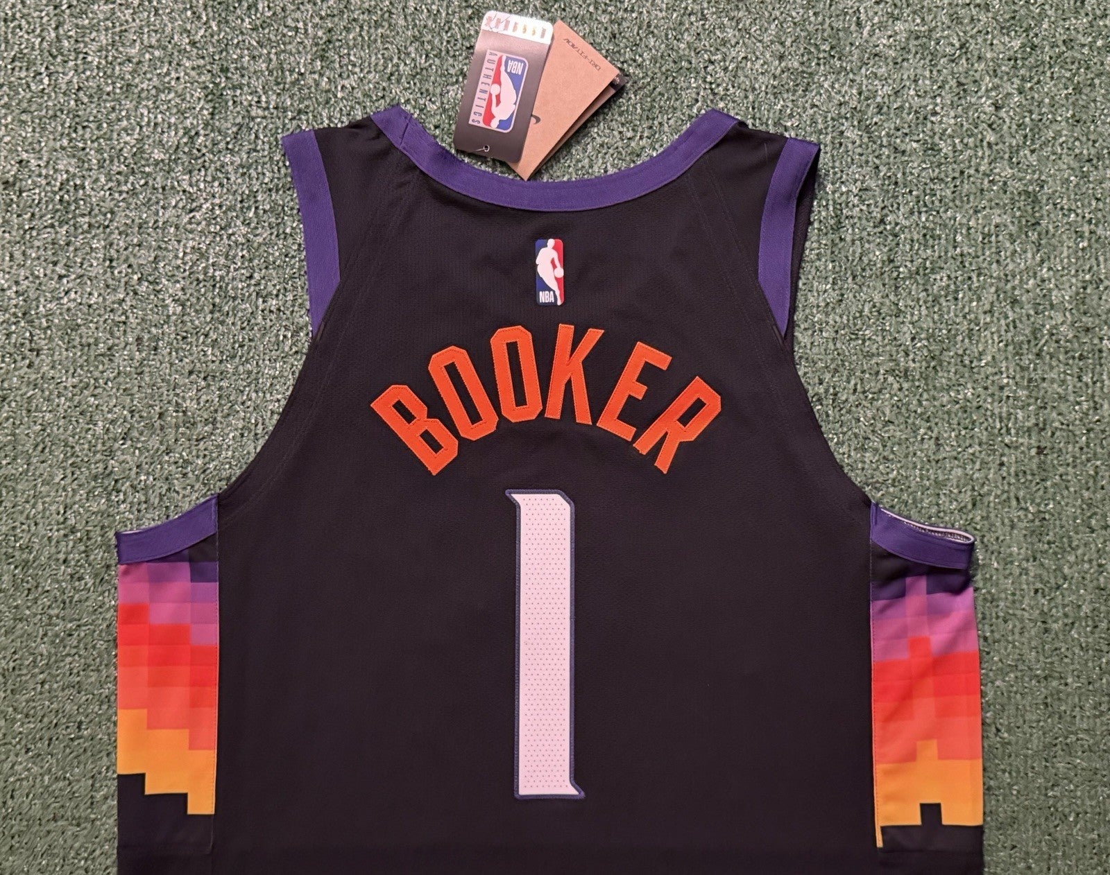 Devin Booker Phoenix Suns Jersey #1 Nike ADV Authentic Black Size 48 (L) NBA