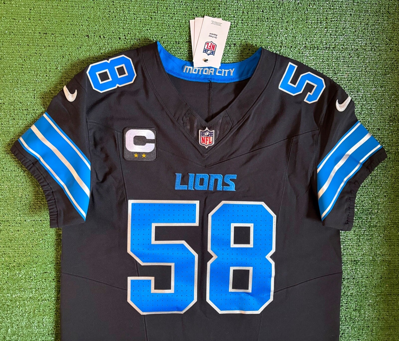 Penei Sewell Detroit Lions Jersey #58 Nike Vapor FUSE Elite Black 44 (Large) NFL