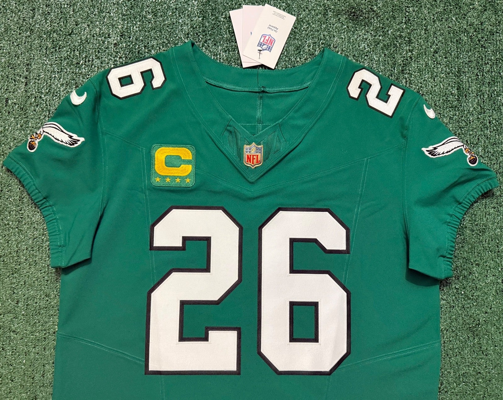 Saquon Barkley Philadelphia Eagles Jersey #26 Nike Vapor FUSE Elite Kelly Green Size 44 (Large) NFL