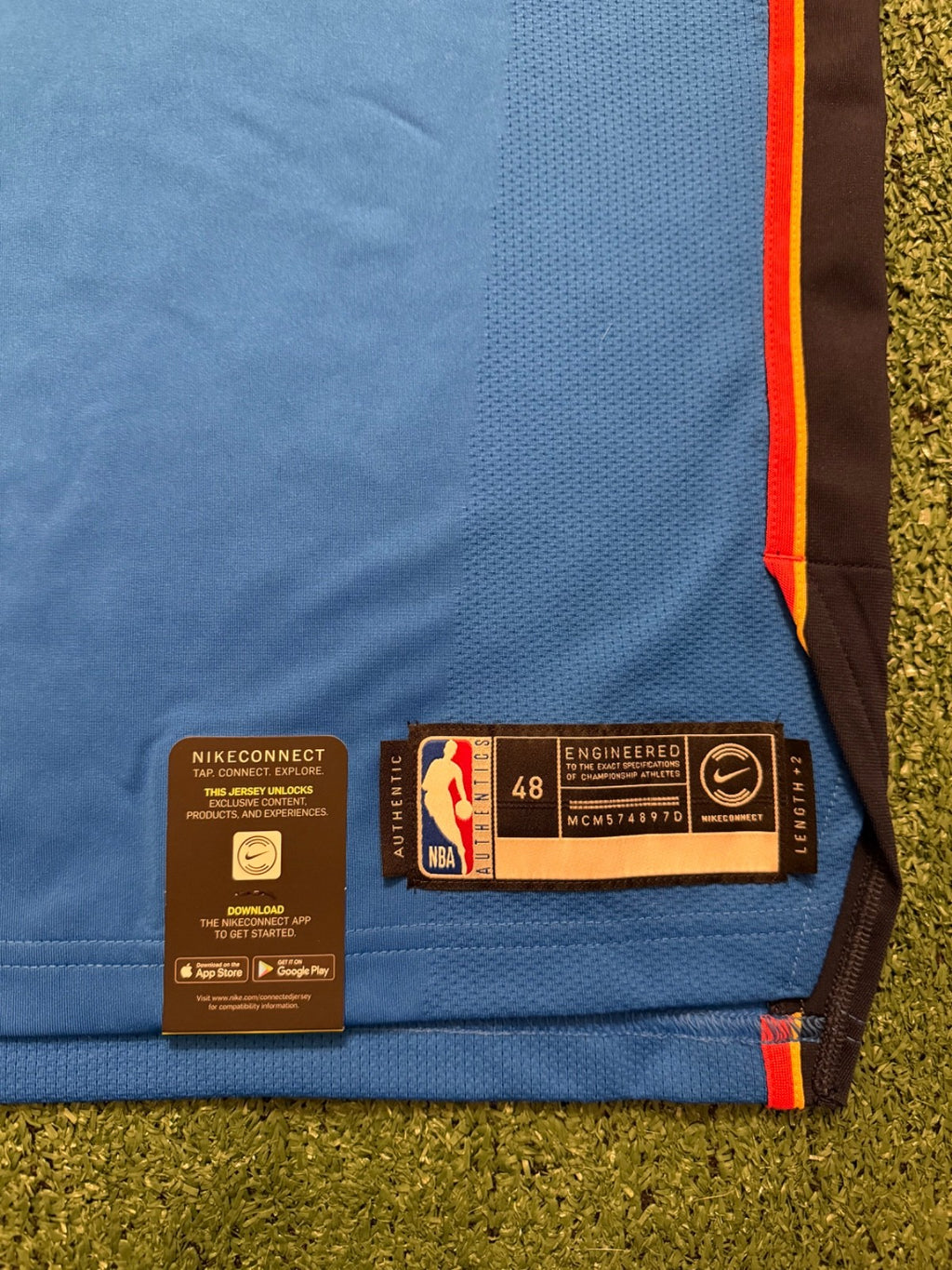 Shai Gilgeous-Alexander Oklahoma City Thunder Jersey #2 Nike VaporKnit Authentic Blue Size 48 (L) NBA