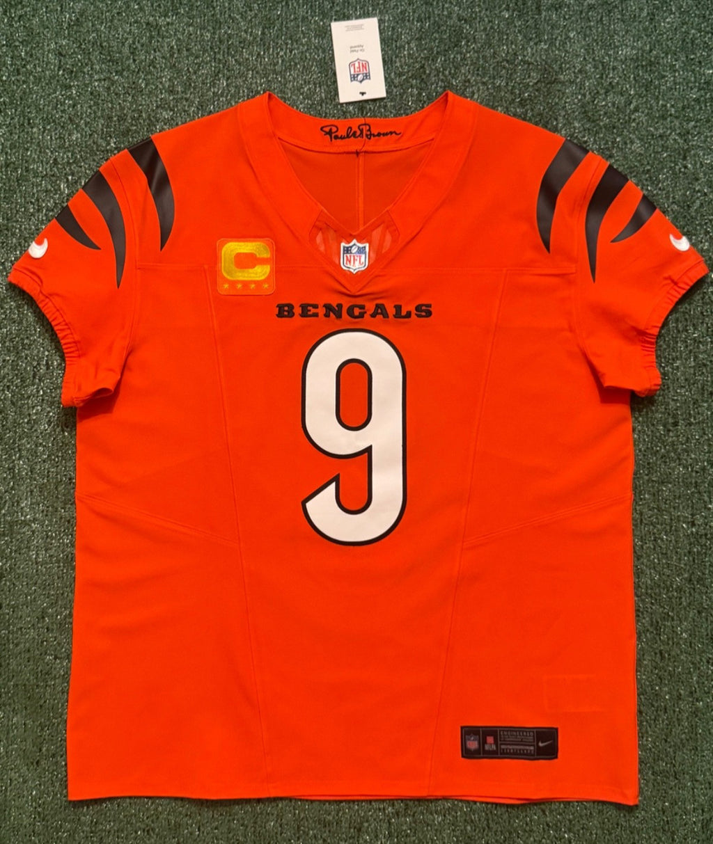 Joe Burrow Cincinnati Bengals Jersey #9 Nike Vapor FUSE Elite Orange Size 48 (XL) NFL