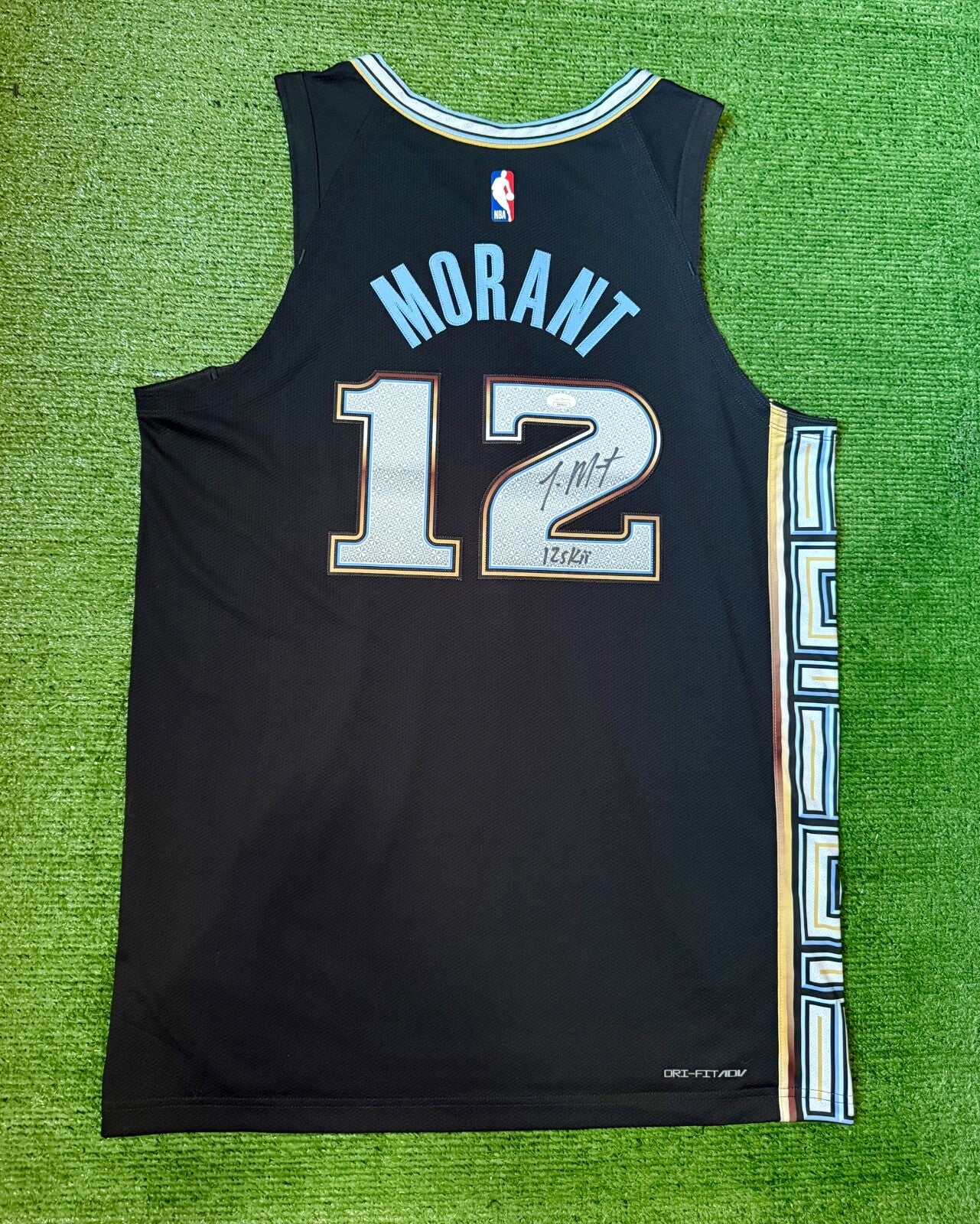 Ja Morant Memphis Grizzlies Autographed Jersey #12 Nike ADV Authentic Blue Size 48 (L) NBA