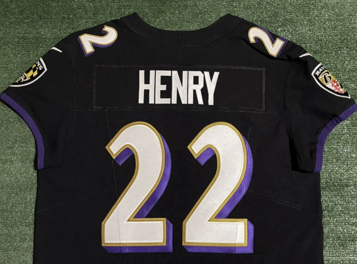 Derrick Henry Baltimore Ravens Jersey #22 Nike Vapor FUSE Elite Black Size 48 (XL) NFL