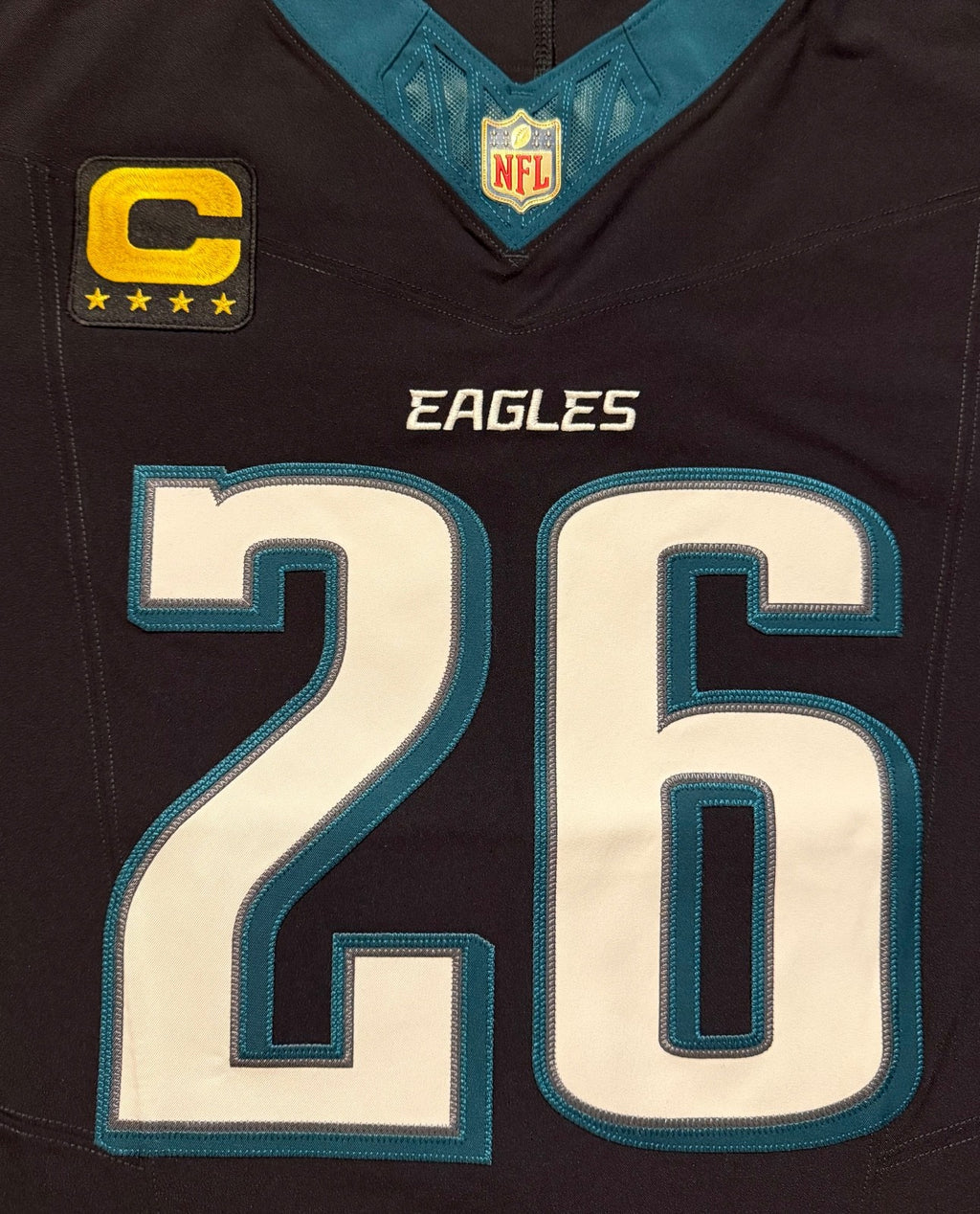 Saquon Barkley Philadelphia Eagles Jersey #26 Nike Vapor FUSE Elite Black Size 48 (XL) NFL