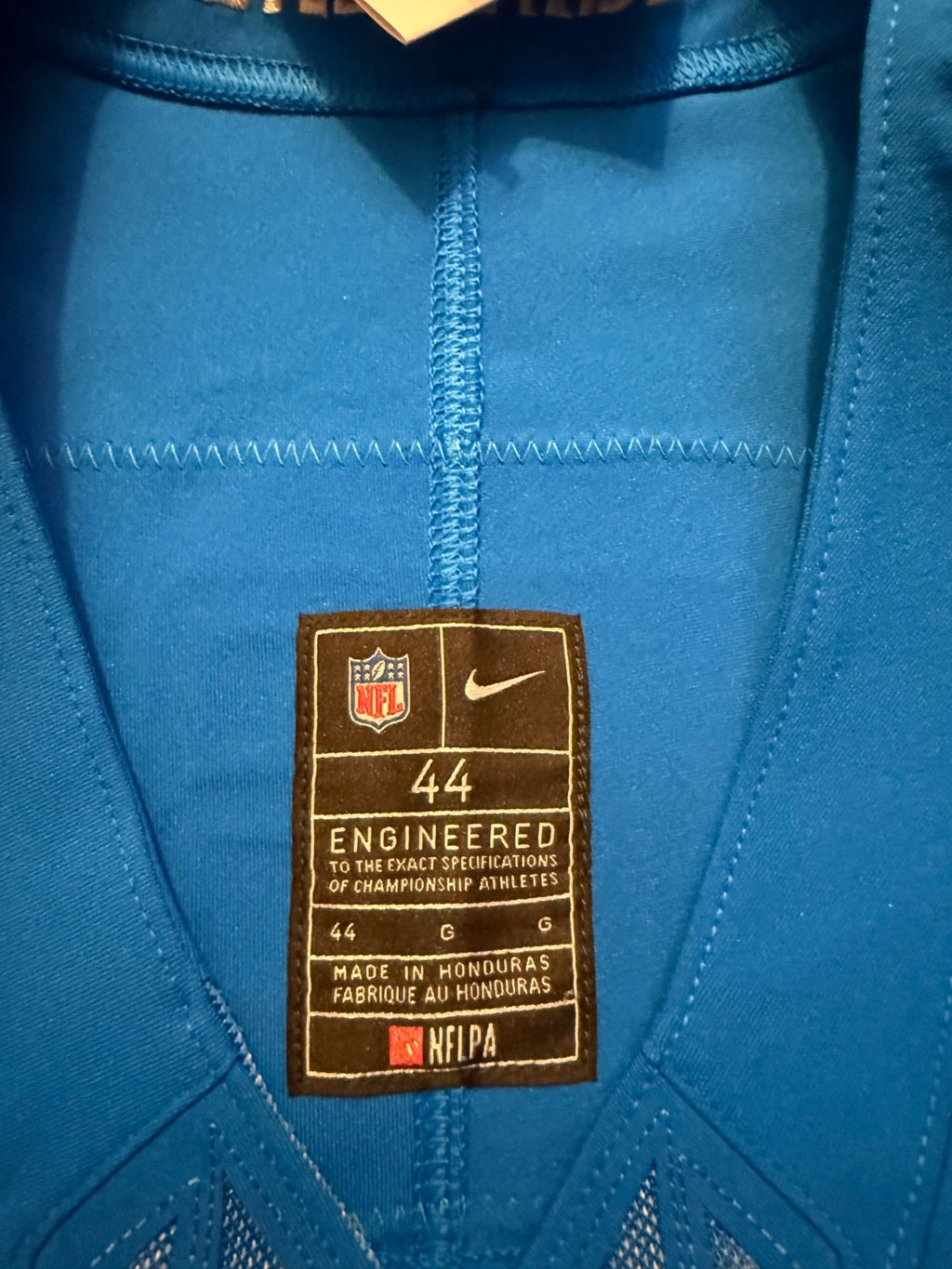 Jahmyr Gibbs Detroit Lions Jersey #0 Nike Vapor FUSE Elite Blue Size 44 (Large) NFL