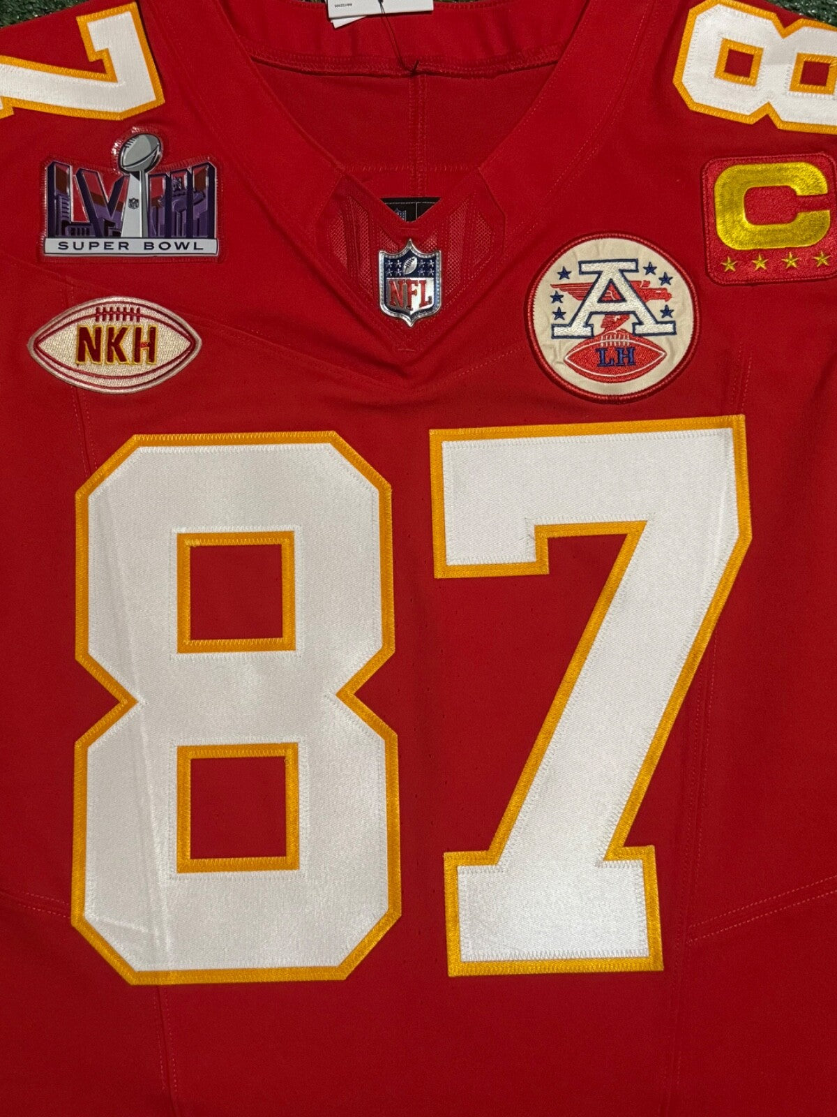 Travis Kelce Kansas City Chiefs Jersey #87 Nike Vapor Fuse Elite Red Size 44 (L) NFL