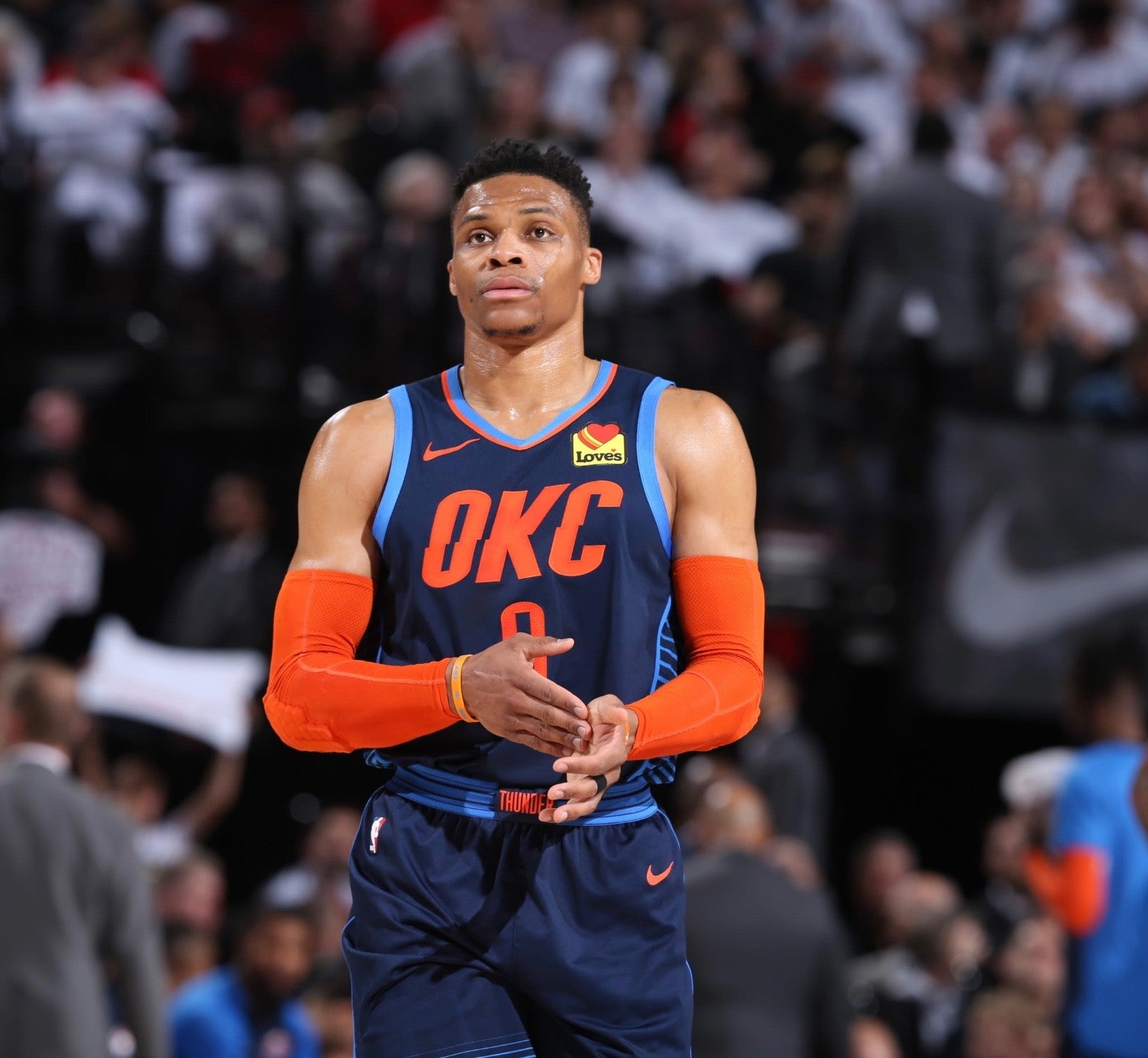 Russell Westbrook Oklahoma City Thunder Jersey #0 Nike Aeroswift Authentic Blue Size 44 (M) NBA