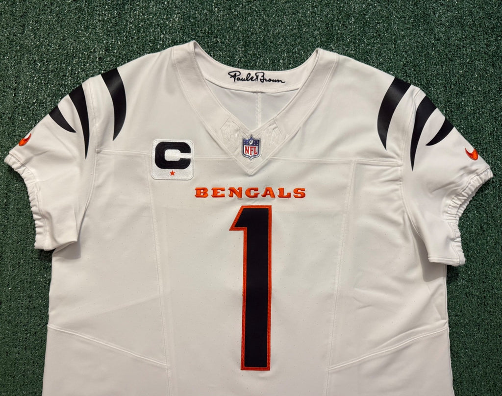Ja'Marr Chase Cincinnati Bengals Jersey #1 Nike Vapor Fuse Elite White Size 48 (XL) NFL