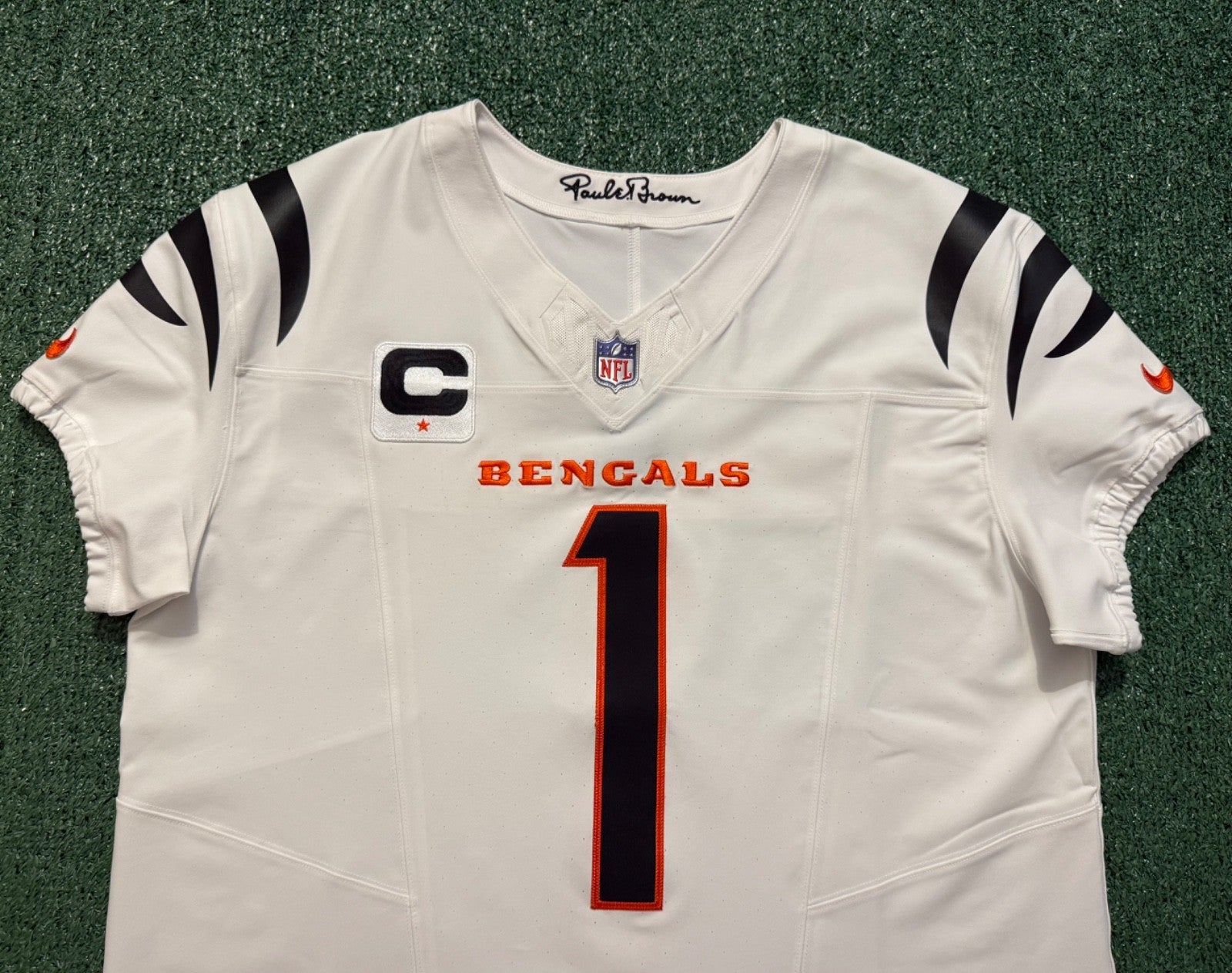 Ja'Marr Chase Cincinnati Bengals Jersey #1 Nike Vapor Fuse Elite White Size 48 (XL) NFL
