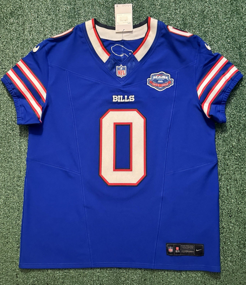 Keon Coleman Buffalo Bills Jersey #0 Nike Vapor Fuse Elite Blue Size 44 (L) NFL