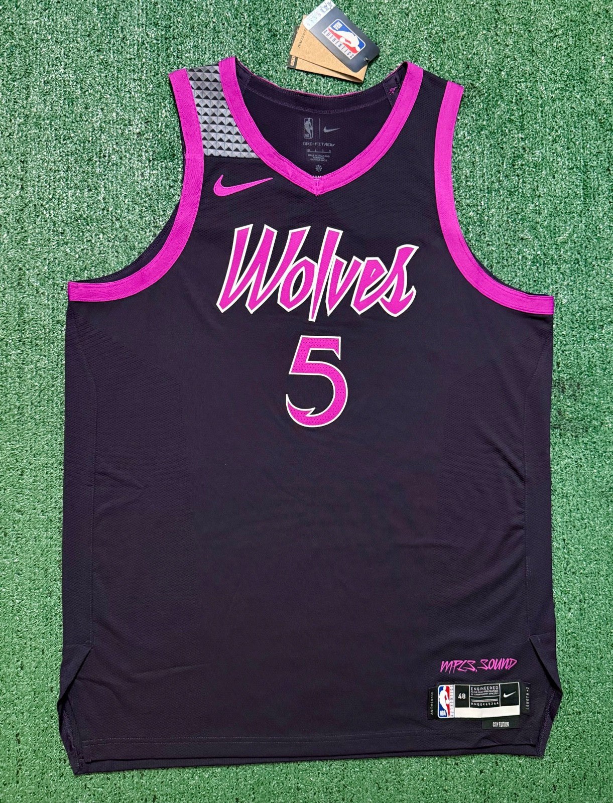 Anthony Edwards Minnesota Timberwolves Jersey #5 Nike ADV Authentic Black Size 48 (L) NBA